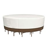 Amazon Basics Abdeckung für runden Gartentisch mit Stühlen, Gr. L, Grau