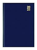 Terminplaner 2022, Hardcover, 1 Tag pro Seite, mit Terminen, A5, Marineblau