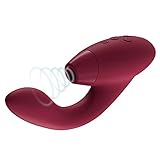 Womanizer DUO 1 Rabbit-Vibrator & G-Punkt Stimulator mit Klitoris-Sauger, doppelte Stimulation mit je 12 Intensitätsstufen, Bordeaux G