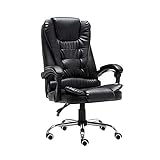 ZXNRTU Bequem und sicher entspannen Relax Bürostuhl Chefsessel Computer Stuhl,PU.Leder mit hohen Rückseiten-Computer Stuhl mit Fußstützen Reclining Boss Chair