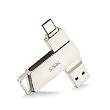 SSK USB C-Disk 64GB Speicher 150 MB/s Dual-Laufwerk Typ C + USB 3.1 Jump Flash Drive-Speicherstick Kompatibel mit Thunderbolt 3 für Android Phone, MacBook / Pro / Air und mehr