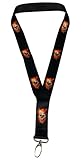 Limeskull Schlüsselband Lanyard, Motiv Totenkopf in Flammen