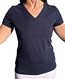 ESPARTO Yoga V-Shirt Farishta in Bio-Baumwolle (Nachtblau, L)