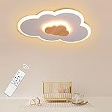 LED Deckenleuchte, Wolken Deckenlampe Holz dimmbar 3000K-6000K, 40cm 20W Wolkenlampe, Modern LED Deckenleuchten für Kinderzimmer Babyzimmer Schlafzimmer Wohnzimmer