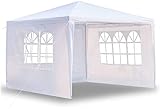 MaxxGarden Pavillon 3x4 m – Gartenzelt - Partyzelt - Pavillon Wasserdicht Stabil Winterfest - Gartenpavillon - Faltpavillion - 4 Seitenteilen - Weiß