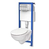 WC-Set Vorwandelement inkl. Drückerplatte + Wand WC Base Pro ohne Spülrand [made by Roca] + WC-Sitz mit Soft-Close-Absenkautomatik (QS)