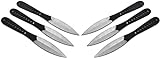 KOSxBO® 6 teiliges Wurfmesser Set 22,5 cm schwarz Tomahawk Edition inklusive Cordura Holster mit Gürtelclip 6 hochwertige Throwing Knives - Ninja Wurfmesser