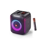 JBL PartyBox Encore – Tragbarer Party-Lautsprecher für drinnen und draußen – Mit eingebauten Lichtern, IPX4-Design und tiefem Bass – 10 Stunden Laufzeit – Schw
