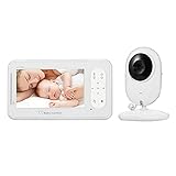 skrskr 4,3 Zoll Wireless Video Baby Monitor 2 Way Talk Baby Monitor mit Kamera Unterstützung 4 Kameras VOX Modus Temperaturüberwachung IR Nachtsicht Baby Nanny Überwachungskamera