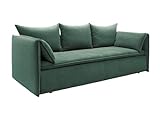 Vente-unique Sofa 3-Sitzer - Mit Schlaffunktion - Cord - Grün - Teodora