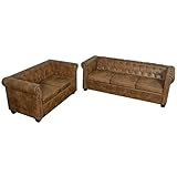 vidaXL Chesterfield Sofa 2+3-Sitzer Couch Lounge Büro Wohnmöbel Kunstleder B
