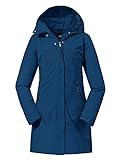 Schöffel Damen Parka Sardegna L, wind- und wasserdichte Regenjacke für Frauen mit praktischen Taschen, leichte Damen Jacke für Frühling und Sommer, dress blues, 44