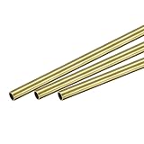 sourcing map 3 Stück Messingrohr, 4mm Außendurchmesser x 0,5mm Wandstärke x 400mm Länge nahtloses rundes Metallrohr für Industrie, DIY-Projek