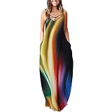 Yantuo Damen-Kleid für Frühling und Herbst, Langarm, Rundhalsausschnitt, sexy, tiefer Farbverlauf, Schwarz , Large