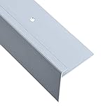 Tidyard Treppenkanten in F-Form 15 STK. Treppenkantenprofil Safety Winkelprofil Treppenkantenschutz Bodenleisten für Treppen Aluminium 100 cm Silbern