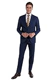 Steffen Klein Herren Anzug elastisch| Business Anzug | blau| Regular Fit | Klassischer Stil, Elegant | Bequeme Passform und Professioneller Look | Unvergleichbarer Komfort | Größe: 106