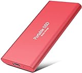 2TB Portable SSD External Hard Drive Type-C/USB 3.1 External Solid State Drive Compatible with Desktop,Laptop,Mac,Windows,Linux,Android (2TB, Red)