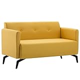 MOONAIRY 2-Sitzer-Sofa, für Wohnzimmer Gästezimmer, Wohnzimmersofa, Couch, Polstersofa, Stoffbezug 115 x 60 x 67 cm Gelb