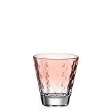 Leonardo Optic Trink-Glas, 1 Stück, spülmaschinenfestes Wasser-Glas, bunter Trink-Becher aus Glas, Saft-Glas, orange 215 ml, 025896