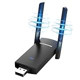 WONLINK USB WLAN Stick für PC, 1300Mbps Internet WLAN Stick USB WLAN Adapter Dual Band mit Antenna für PC/Desktop/Laptop, Kompatibel mit Windows 11/10/8/8.1, Mac OS 10.9~10.15, Eingebauter Treib