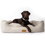 FREUDENTIER orthopädisches Hundebett “Faultier” mit ergonomischem Memory Foam - Made IN EU - Herausnehmbares Liegekissen - Waschmaschinengeeignet - Für kleine Hunde (M - 80x62cm)