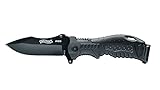 Walther Uni Messer P99 Knife 5.0749 Outdoormesser mit Holster, mit Griffruecken-Einsaetze Schwarz, 223mm