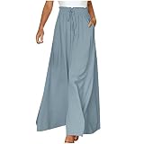 Sporthose Damen Locker Hosen Damen Große Größe Leinenhose Damen Plissee Hose Radhose Damen Lang Weiße Leinenhose Damen Sommer Leinenhose Damen Somme Arbeitshose Damen Wanderhose Blau 2XL