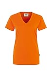 HAKRO Damen V-Shirt „Classic“ - 126 - orange - Größe: M
