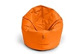 BubiBag Sitzsack L | 2-in-1 Sitzkissen mit Füllung Bodenkissen Kissen Sessel BeanBag (100cm Durchmesser, orange)