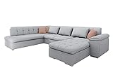 Ecksofa Niko Bis Premium, Design Eckcouch Sofa U-Form Couch mit Schlaffunktion und Bettkasten Wohnlandschaft vom Hersteller (Terra 06 + Terra 06 + Terra 10, Seite: Rechts)