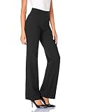 Tapata Damen 71cm/76cm/81cm/86cm Bootcut Stretch-Hose Hoher Bund Frauen Bürohosen Arbeitshose Bauchkontrolle Lange Elegante Schlaghose Freizeithose Yogahose 76cm Schwarz L