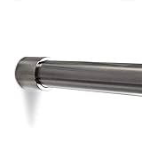 SO-TECH® Edelstahl Schrankstange 1000 mm RUND Ø 25 mm mit 2 Stück Schrankrohrhalter TUBE rostfrei/Schrankrohr/Garderobenstange/Möbelstange/Design trifft auf Funktion