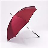JGATW Regenschirm Langer Griff Großer Golfschirm Reiseschirm Regenschirm Männer Qualität 8K Starke doppelte Winddichte Glasfaser Regenschirm Automatisch (Color : Rood, Size : 115cm)