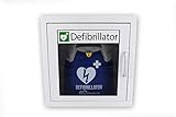 Notfallretter Defibrillator AED Basic, manuelle Schockauslöung, HLW-Unterstützung, 10 Jahre Garantie inklusive Metallwandkasten + AED Standortwinkel, Vollausstattung