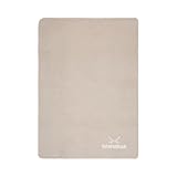 Sansibar Jacquard Wohndecke Doubleface, wärmend und flauschig-weich, Plaid aus Baumwollgemisch, 150x200 cm (Taupe)