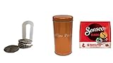 Pads Classic +Aufbewahrung kaffeepads - Kaffeepaddose hält die Pads länger frisch - Pad Dose für Senseo Pads - Vorratsdose für Kaffeepads - Plus Padheber
