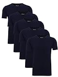 Yazubi 5er Pack Blue Tshirt Herren Basic Shirt Männer Blaue Baumwoll T-Shirts Arbeitsshirt Mythic, (Dark Sapphire 194020), M