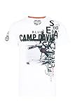 Camp David Herren T-Shirt mit V-Neck und Label-Applikationen