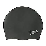 Speedo Unisex Erwachsene Plain Moulded Silicone Cap Schwimmkappe, Schwarz, Einheitsgröße