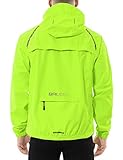 BALEAF Herren Fahrradjacke Wasserdicht Atmungsaktiv Windbreaker Fahrrad Regenjacke Fahrrad Windjacke für Radsport Fluorescent Gelb XXL