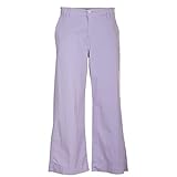 VIALESCARPE - Hose mit Jeans-Schnitt. 2 Taschen, Reißverschluss und Knopf. Länge max. 90 cm, Schrittlänge 62 cm. Saumumfang 56 cm., Lila, M