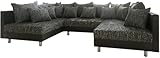 DELIFE Couch Clovis Schwarz Wohnlandschaft modulares Sofa aus Modulsy