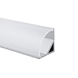 SEMI - 200 cm LED Aluminium Profil ECKE-RUND + 200 cm diffuse halbtransparente Abdeckung für LED-Streifen Alu von Alumino®