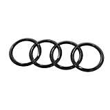 Audi 4M0071802 Ringe Zeichen schwarz Heckklappe Black Edition Emblem Logo Aufkleber, für Q7/SQ7 (Typ 4M) ab 2020