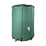 ZQYX Regenfass Wassertank, 100/200/225L zusammenklappbarer Regenwasser Auffangsystem Aufbewahrungsbehälter, PVC Garten Wassertonne mit Reißverschluss und Ablasshahn