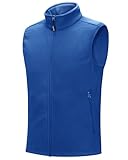 Outdoor Ventures Fleece Weste Herren Leicht Ärmellose Fleeceweste Jacke Winddicht Warm Gefütterte Winterweste Arbeitsweste für Männer mit Reißverschlusstaschen Blau L