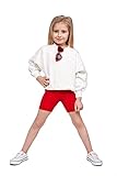SOFTSAIL Baumwoll-Leggings für Mädchen, 1/2 Länge, über die Knie reichend. Kinder-Leggings, atmungsaktive Radhose, für Tanzen, Schule, Fahrradfahren, rot, 5 Jahre