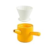 JHYS Handkaffeekanne Keramik Haushalts-Tropfkaffeefilter Einfach Praktisches Kombi-Set Geeignet für Büro für Kaffeeliebhaber (Dunkelgrün) Kaffeemaschine