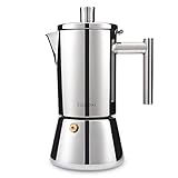 Easyworkz Diego Espressokocher für Herd, Edelstahl, italienische Kaffeemaschine, Mokkakanne für 6Tassen, 300 ml Espressokanne für Induk