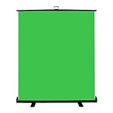 Andoer Tragbarer, dehnbarer Chromakey-Hintergrund, 1,5 x 2 m, Pull-Up-Stil, knitterfreier grüner Hintergrund mit selbstsicherndem System, tragbare Aufbewahrungsbox aus Aluminiumlegierung für